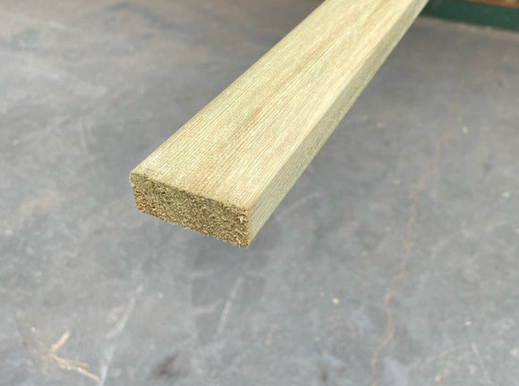 Planed Contemporary Fencing Slat - Swedish Redwood 45mm x 15mm Green Treated 3.6m