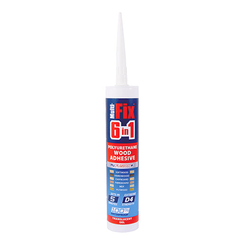 Timco PU Wood Adhesive 5 Minute - Foaming Gel 310ml Tube