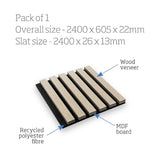 Acoustic Wall Panel Light Oak 2400 x 605mm