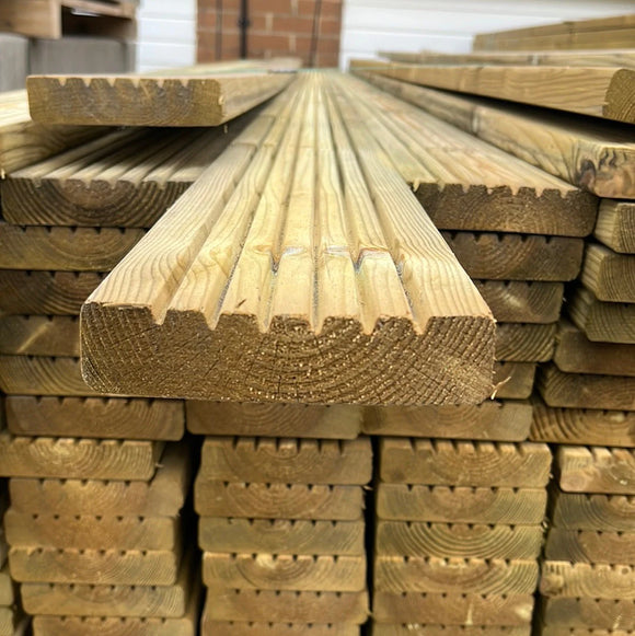 Scandinavian Treated Decking EX 32mm x 125mm, 3.6m Length