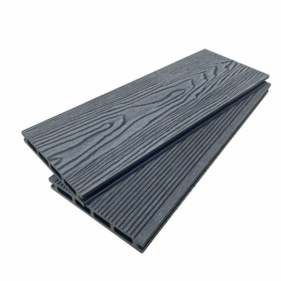 3.6m Woodgrain Effect Reversible Composite Decking Board - Anthracite