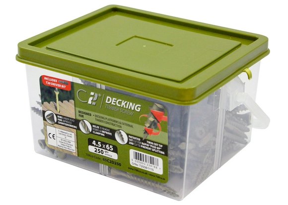 C2 Decking Screw - Exterior 250QTY in a box - 4.5 x 65mm