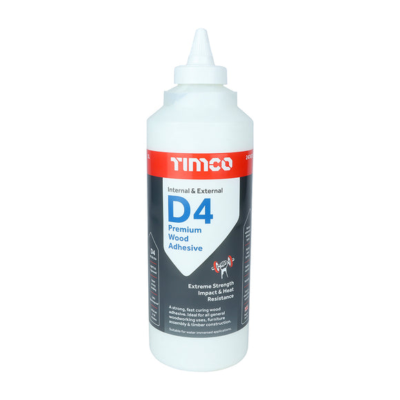 Timco Internal & External D4 Premium Wood Adhesive 1 Litre